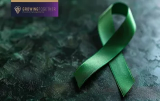 Green mental health awareness ribbon
