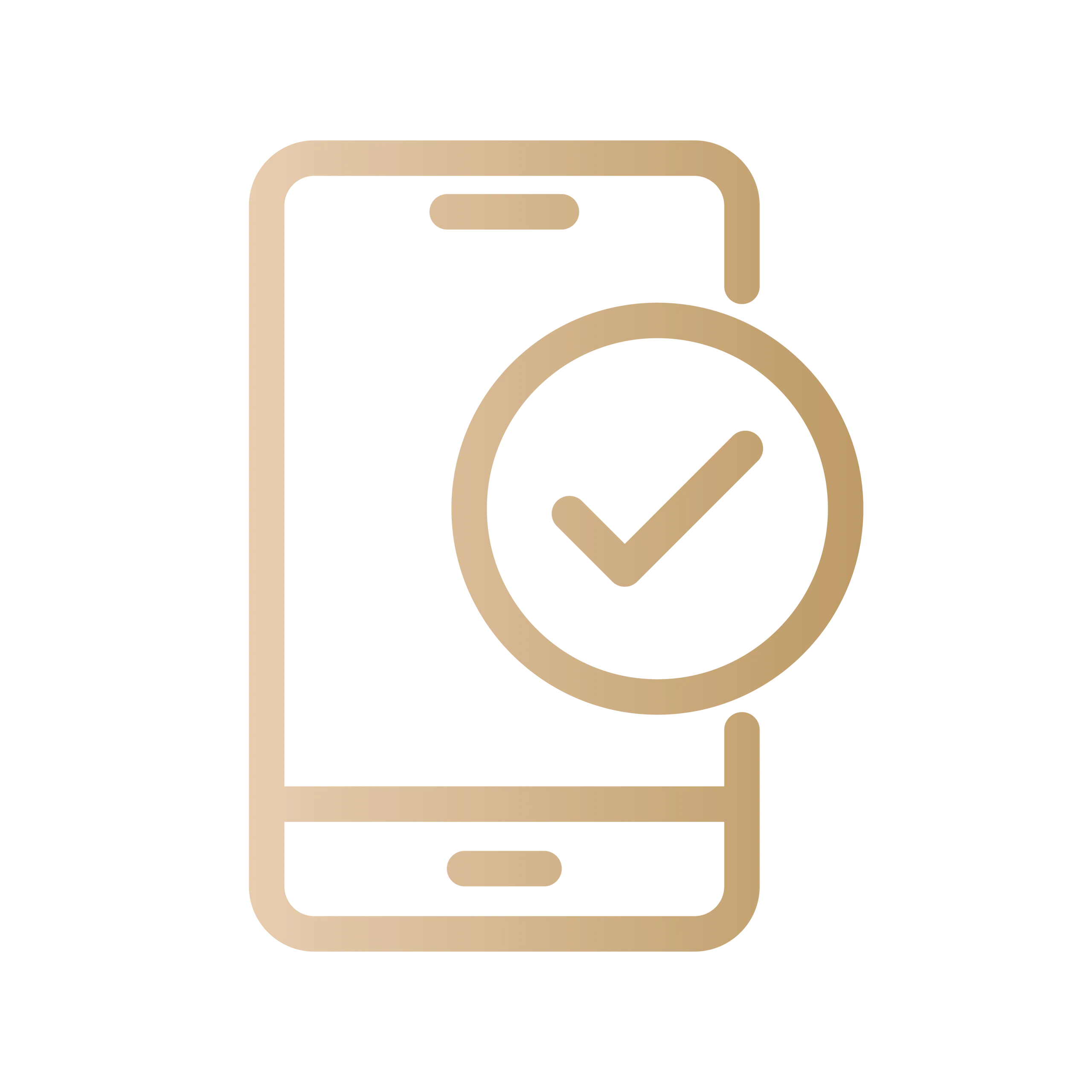 Icon of a smartphone with a checkmark icon overlaid.